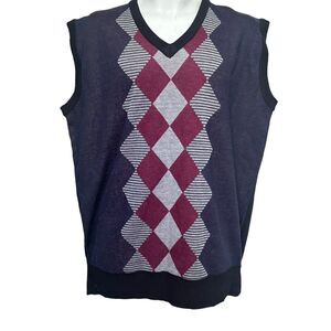 johnny j argyle sweater vest mens size XXL